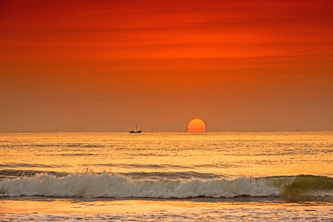 二等獎 七公司 趙天林 風將菱唱遠,舟帶夕陽孤.jpg